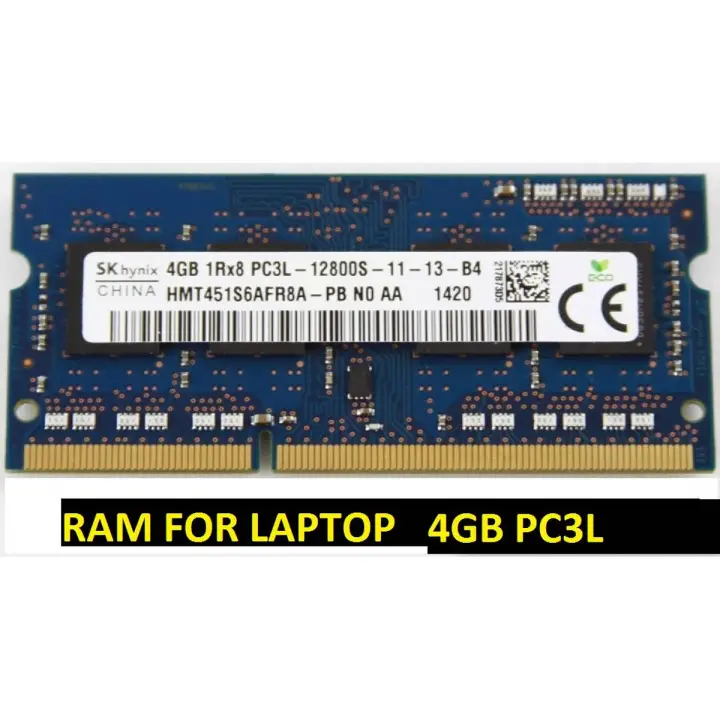 DDR3 4 GB PC3L LAPTOP RAM 12800MHZ BRANDED RAM 100% ORIGINAL